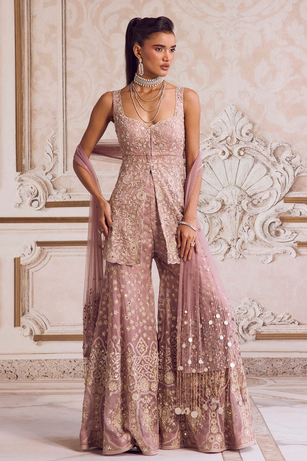 Champagne Rose Peplum Set