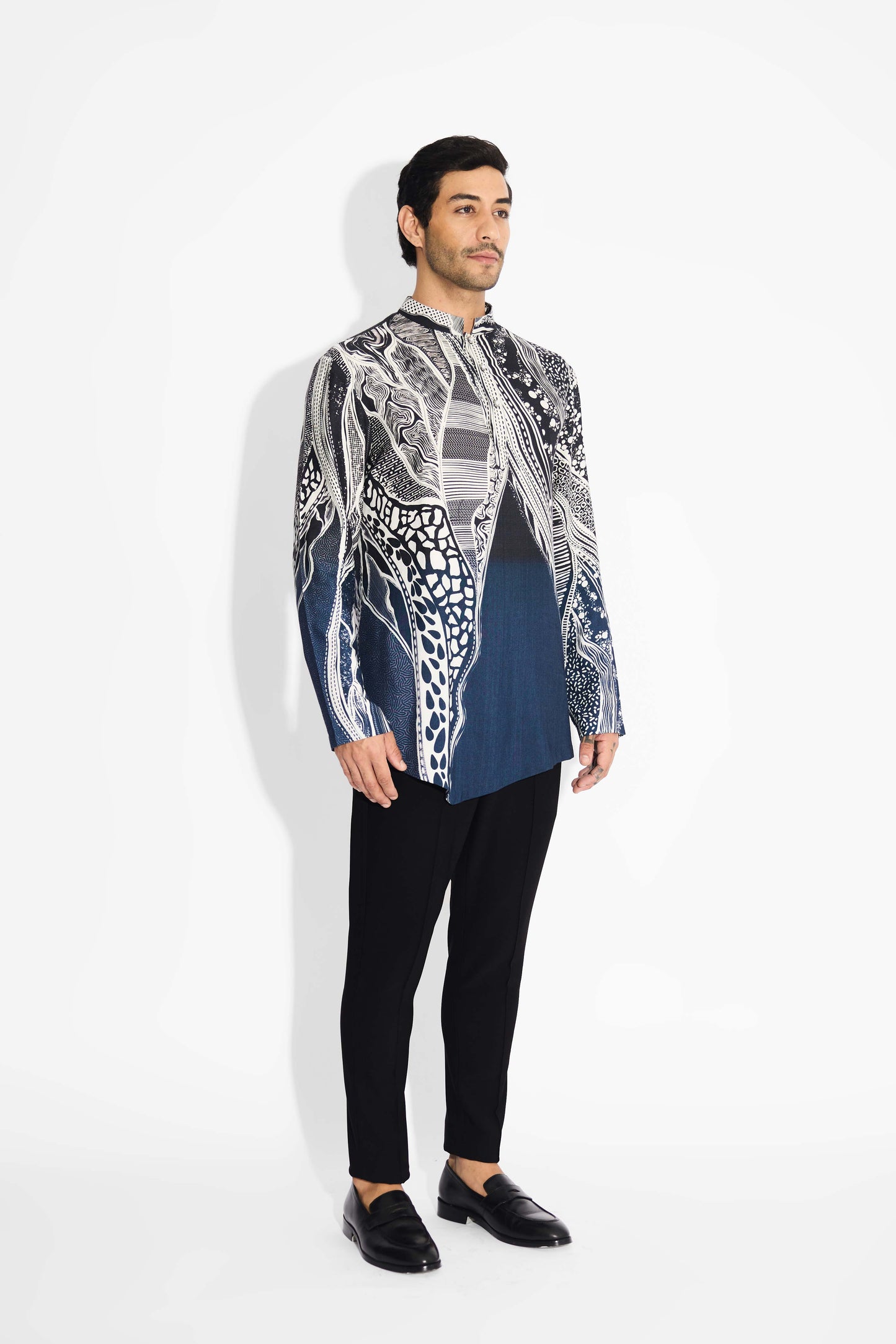 MORPH Black ombre short kurta