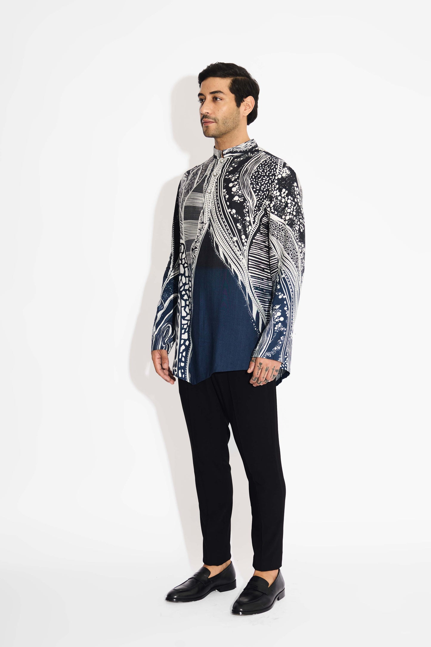 MORPH Black ombre short kurta