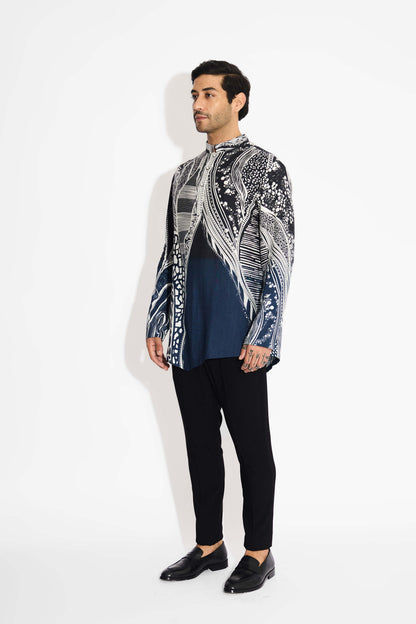 MORPH Black ombre short kurta