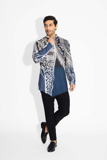 MORPH Black ombre short kurta