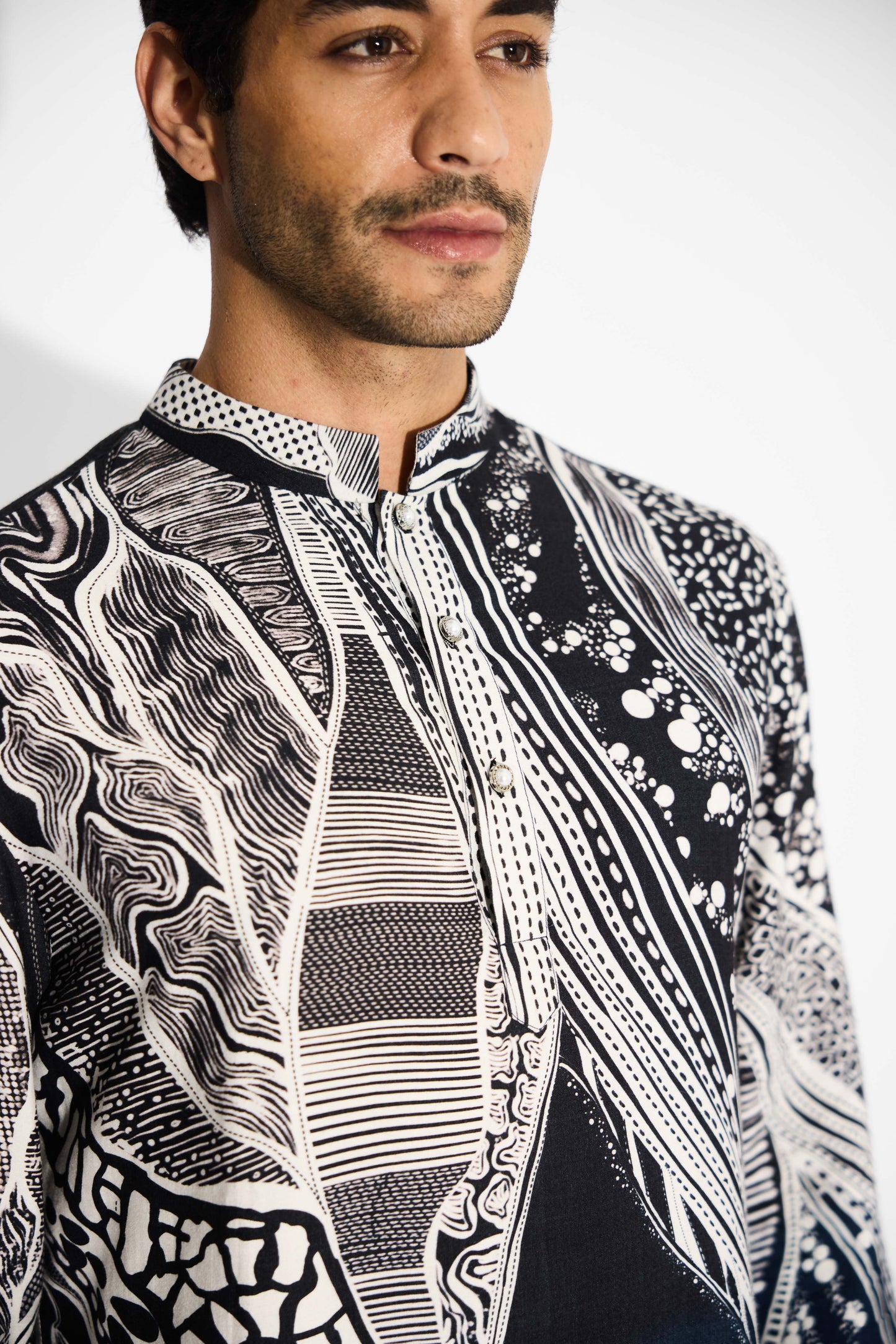 MORPH Black ombre short kurta