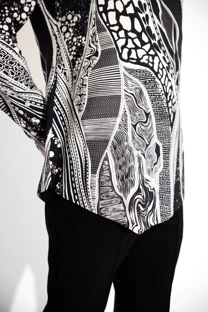 MORPH DRIFT Black Short Kurta