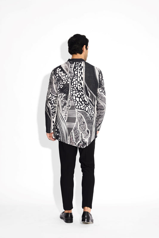 MORPH DRIFT Black Short Kurta