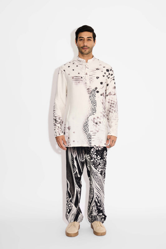 DOTS print Ivory Short kurta
