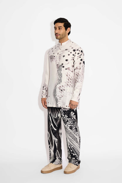 DOTS print Ivory Short kurta
