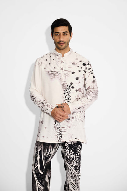 DOTS print Ivory Short kurta