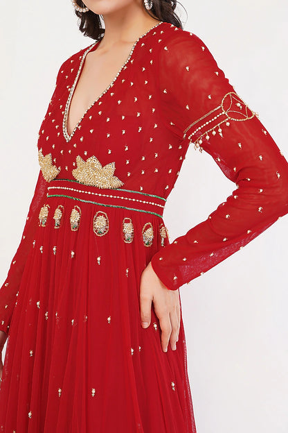 DUCHESS RED ANARKALI