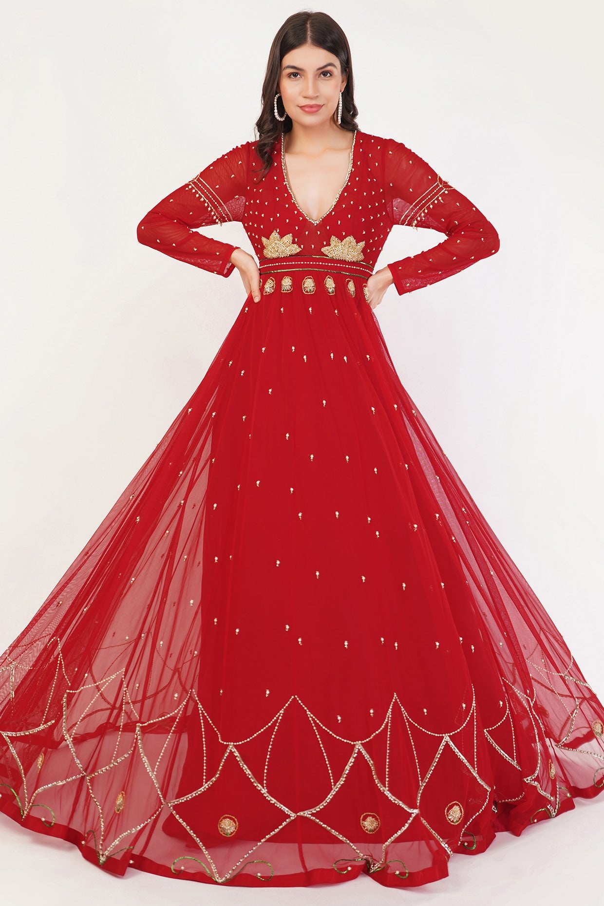 DUCHESS RED ANARKALI