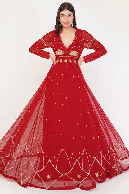 DUCHESS RED ANARKALI