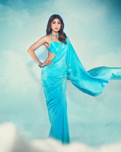 Handwoven Turquoise Blue Silk Saree