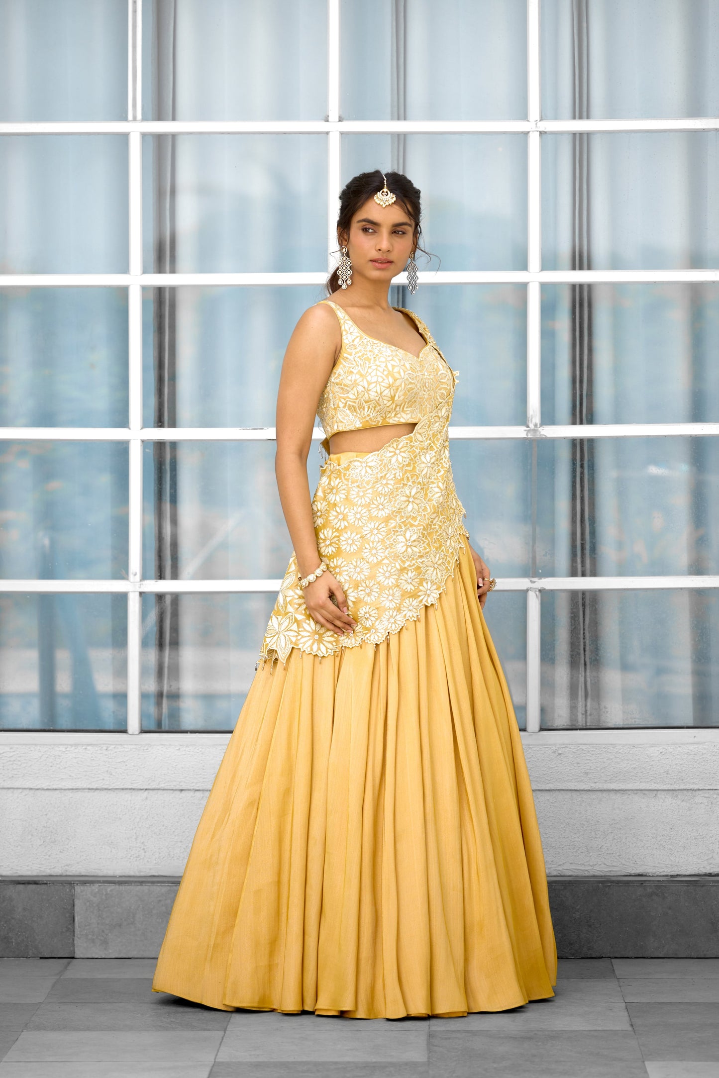 Marigold Muse Women wear Lehenga saree set