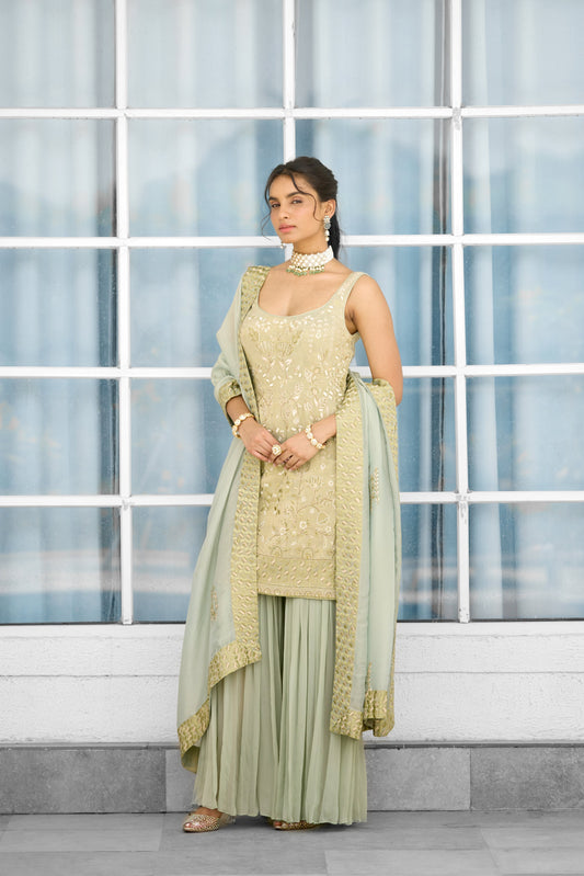 Moss Mirage Women wear kurta Sharara set
