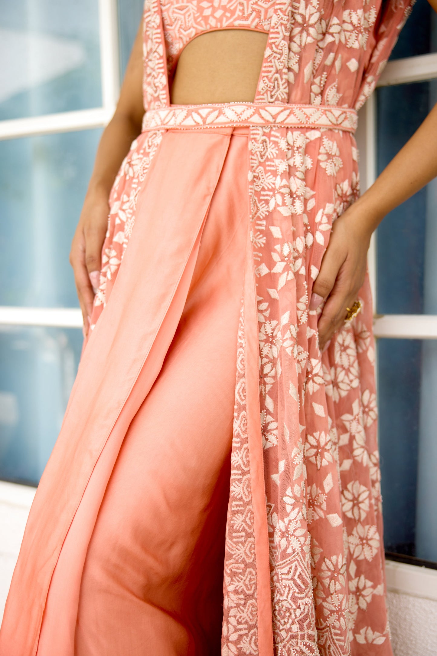 Petal Dust Women wear Cape Dhoti set