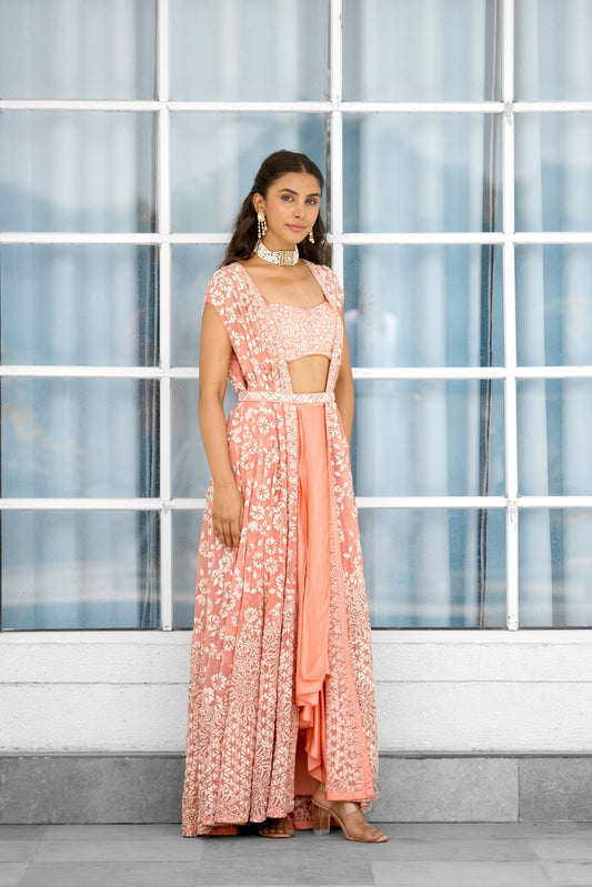 Petal Dust Women wear Cape Dhoti set