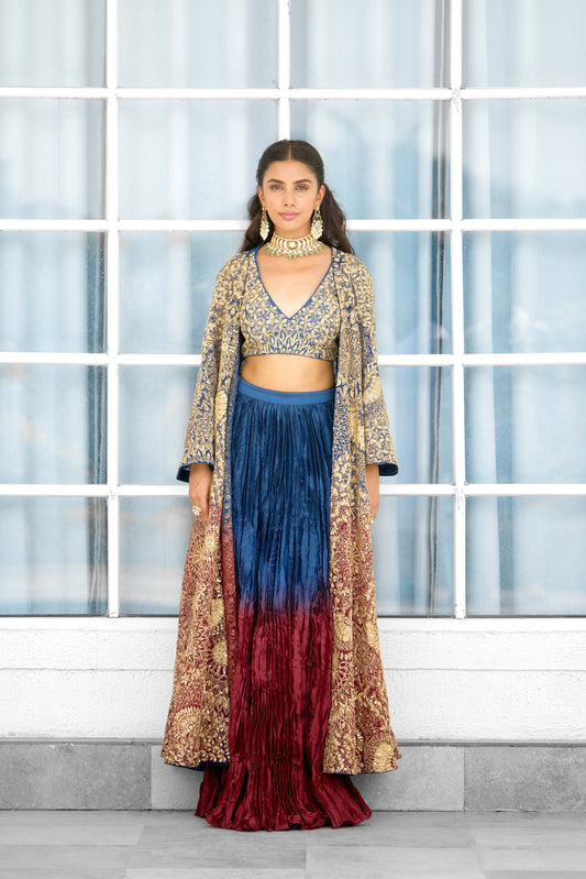 Scarlet Desire Women wear Cape skirt set