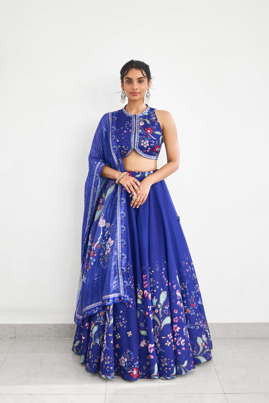 Peacock garden women wear Printed Lehenga set