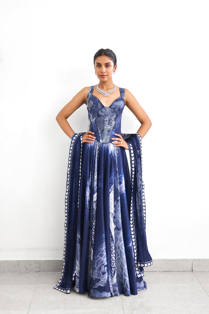 Swirl Print Women wear Printed Lehenga set