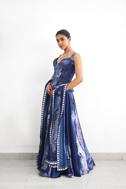 Swirl Print Women wear Printed Lehenga set