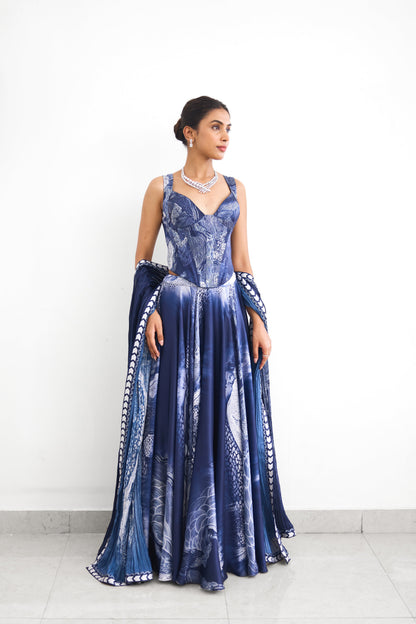 Swirl Print Women wear Printed Lehenga set