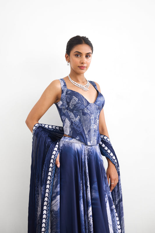 Swirl Print Women wear Printed Lehenga set