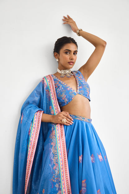 Blue Haze Women wear Printed Lehenga set