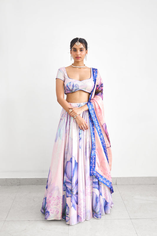 Lavender Twilight Women wear Sequence Lehenga set