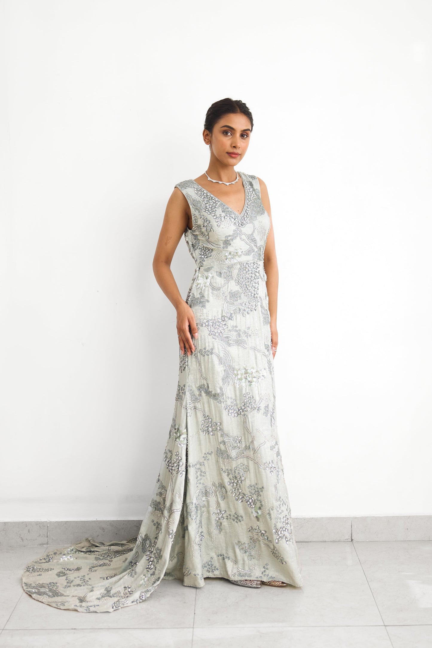 Sea Breeze Women wear Embellished Floor Length gown