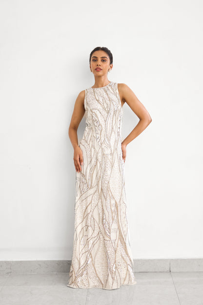 Gold Frost Women wear Embellished Gown