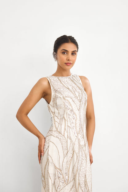 Gold Frost Women wear Embellished Gown