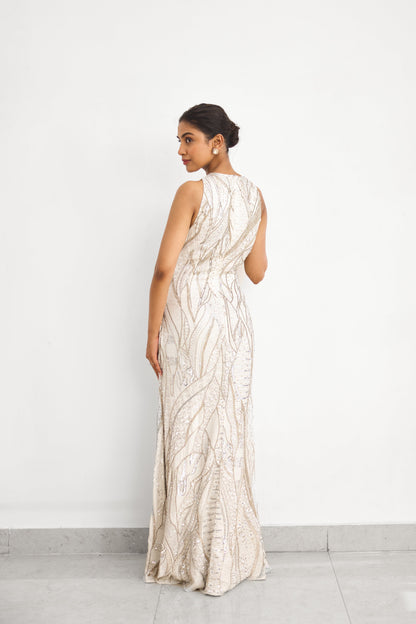 Gold Frost Women wear Embellished Gown