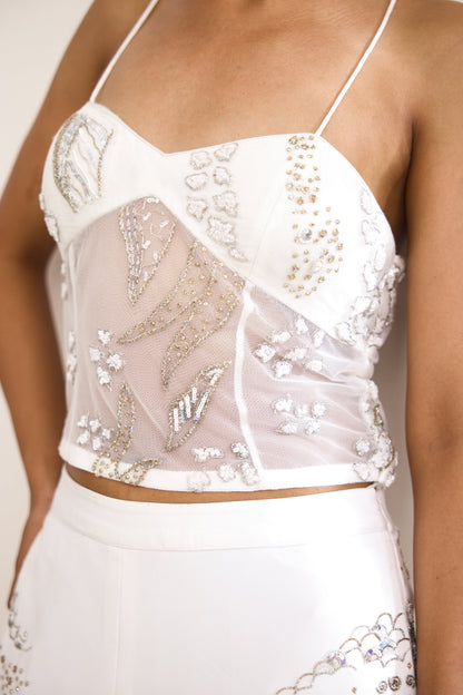 Aurora Ivory Women wear Jacket Pant Corset set