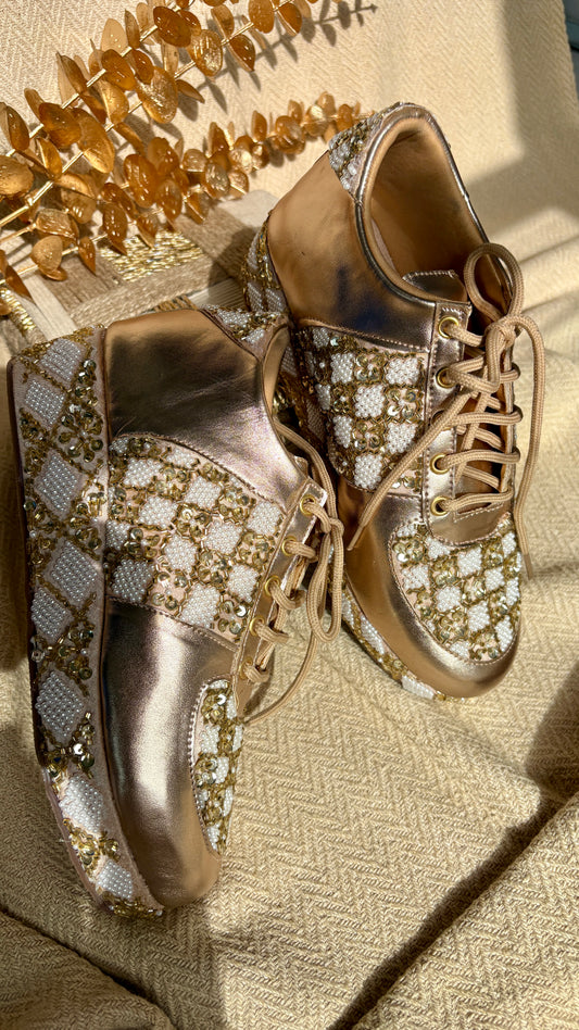 PEARL ALL DAY GOLD SNEAKERS