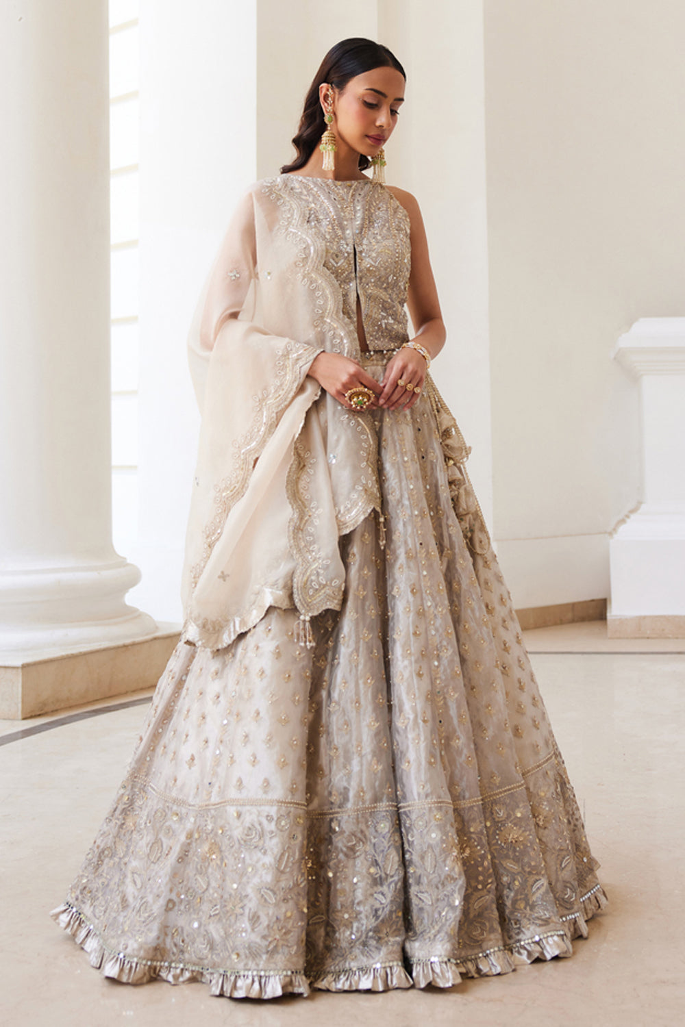 Tissue Lehenga Set