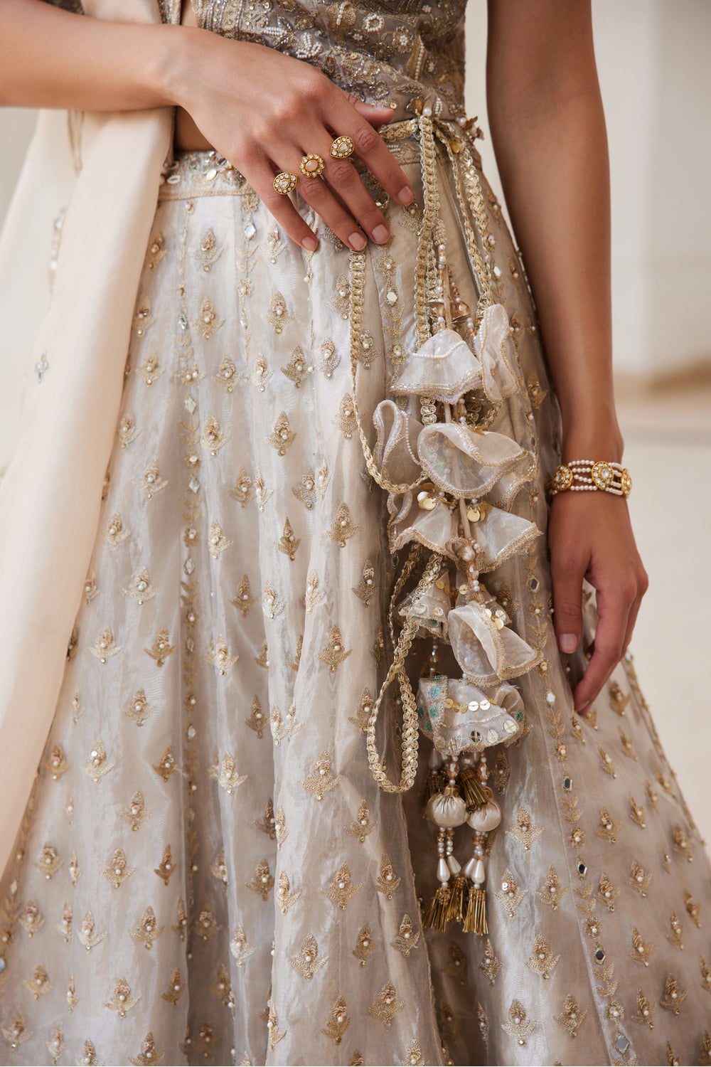 Tissue Lehenga Set