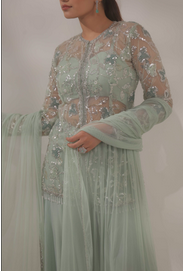 Floral Green Sharara