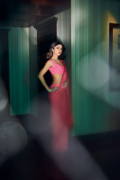 Shilpa Shetty in Meraki Saree Set