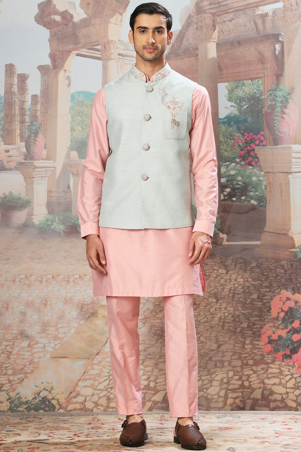Shop the Best Spring Dawn Embroidered Kurta Bundi Set Online