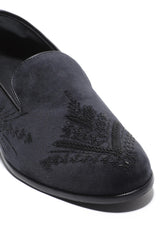 Onyx Elegance Velvet Slip-Ons - Asuka Couture