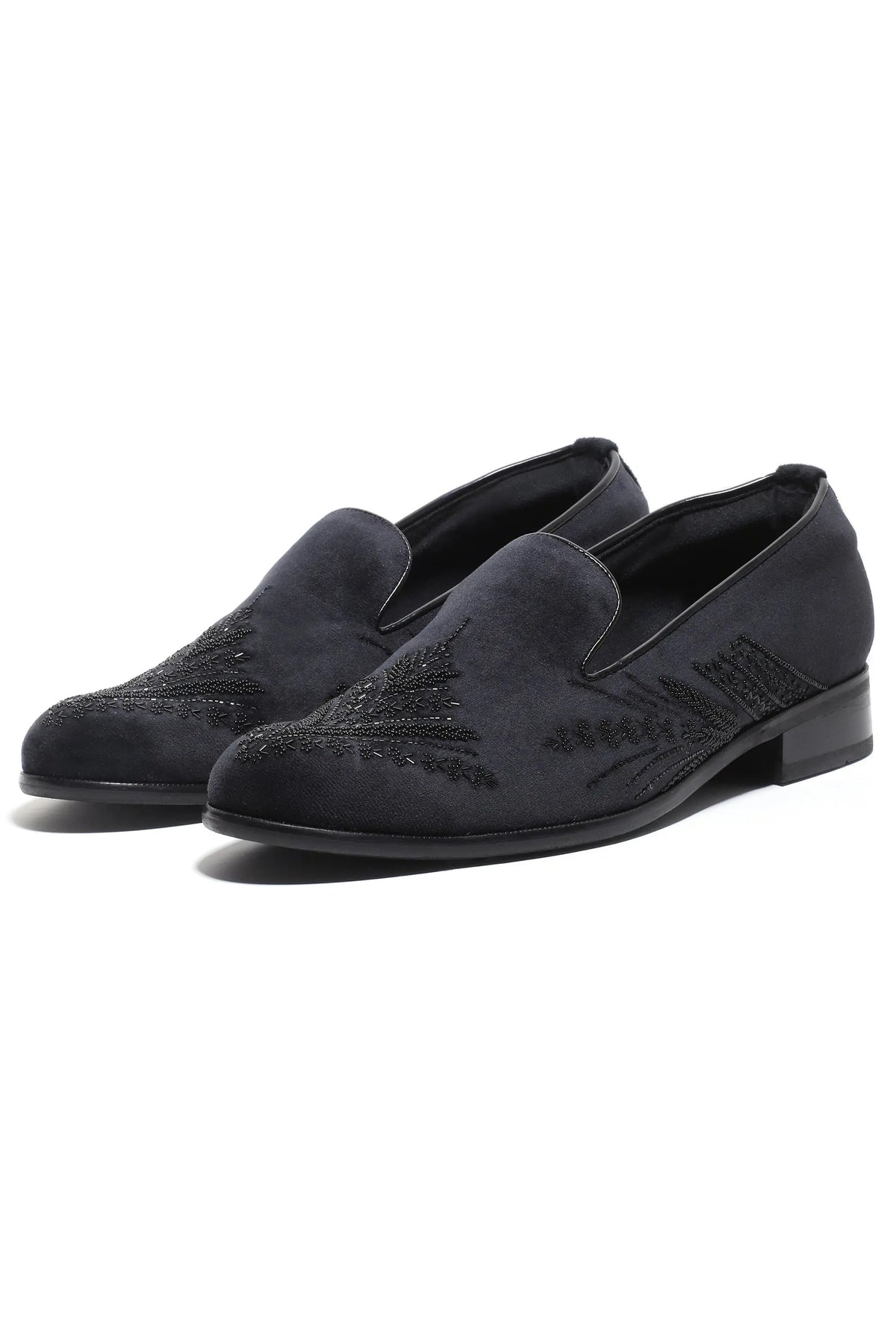 Onyx Elegance Velvet Slip-Ons - Asuka Couture