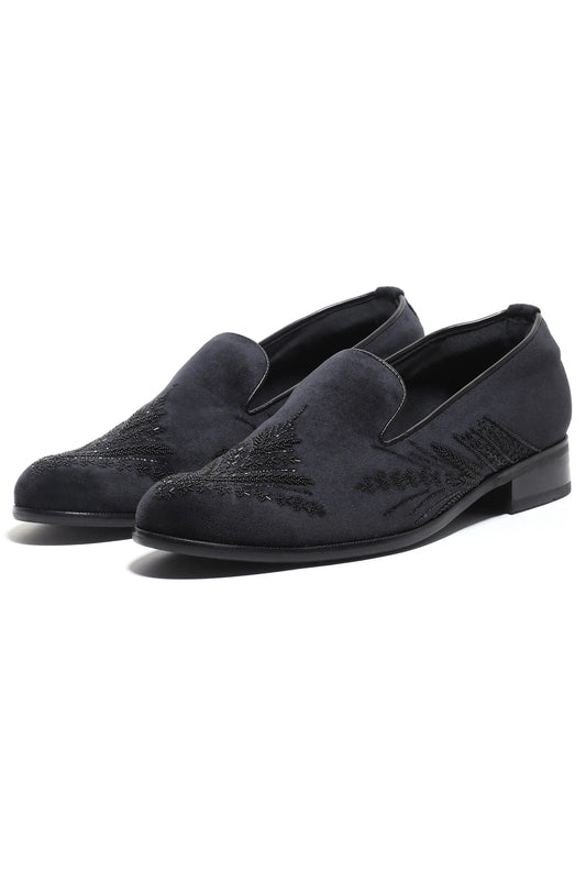 Onyx Elegance Velvet Slip-Ons - Asuka Couture