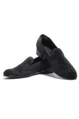 Onyx Elegance Velvet Slip-Ons - Asuka Couture