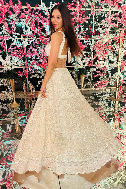 Sonam Bajwa in Blush Tulle Lehenga Set