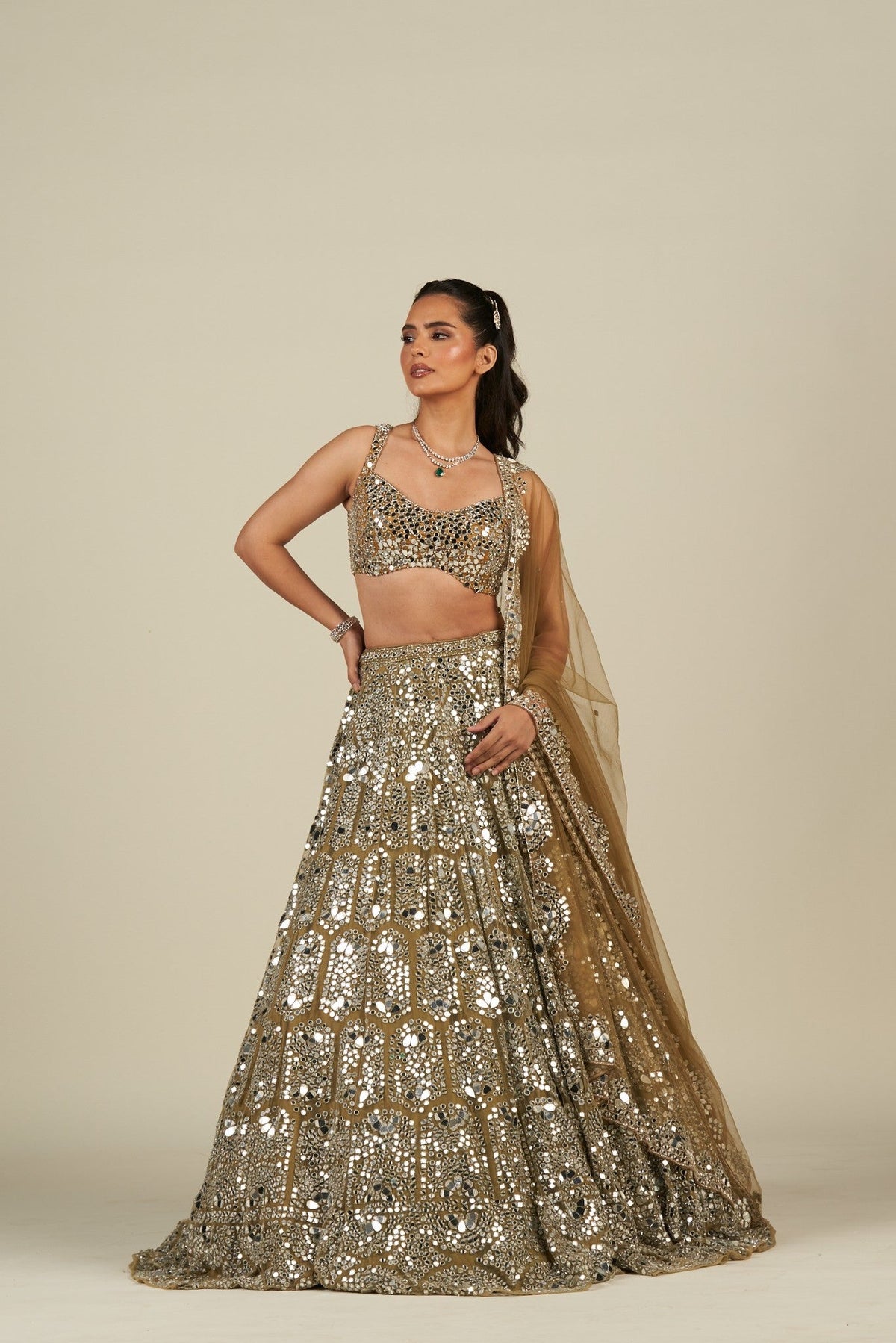 GOLD MIRROR LEHENGA