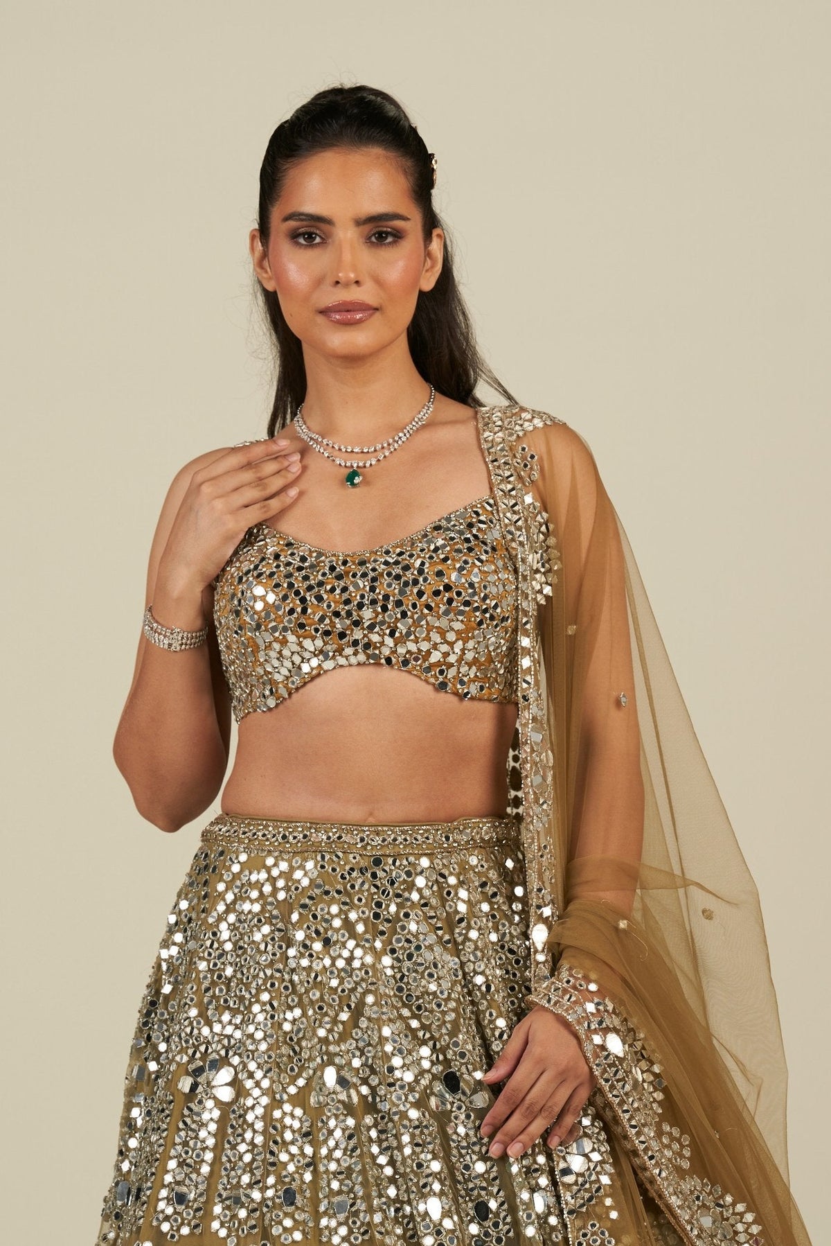 GOLD MIRROR LEHENGA