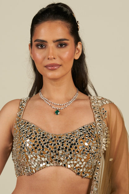 GOLD MIRROR LEHENGA