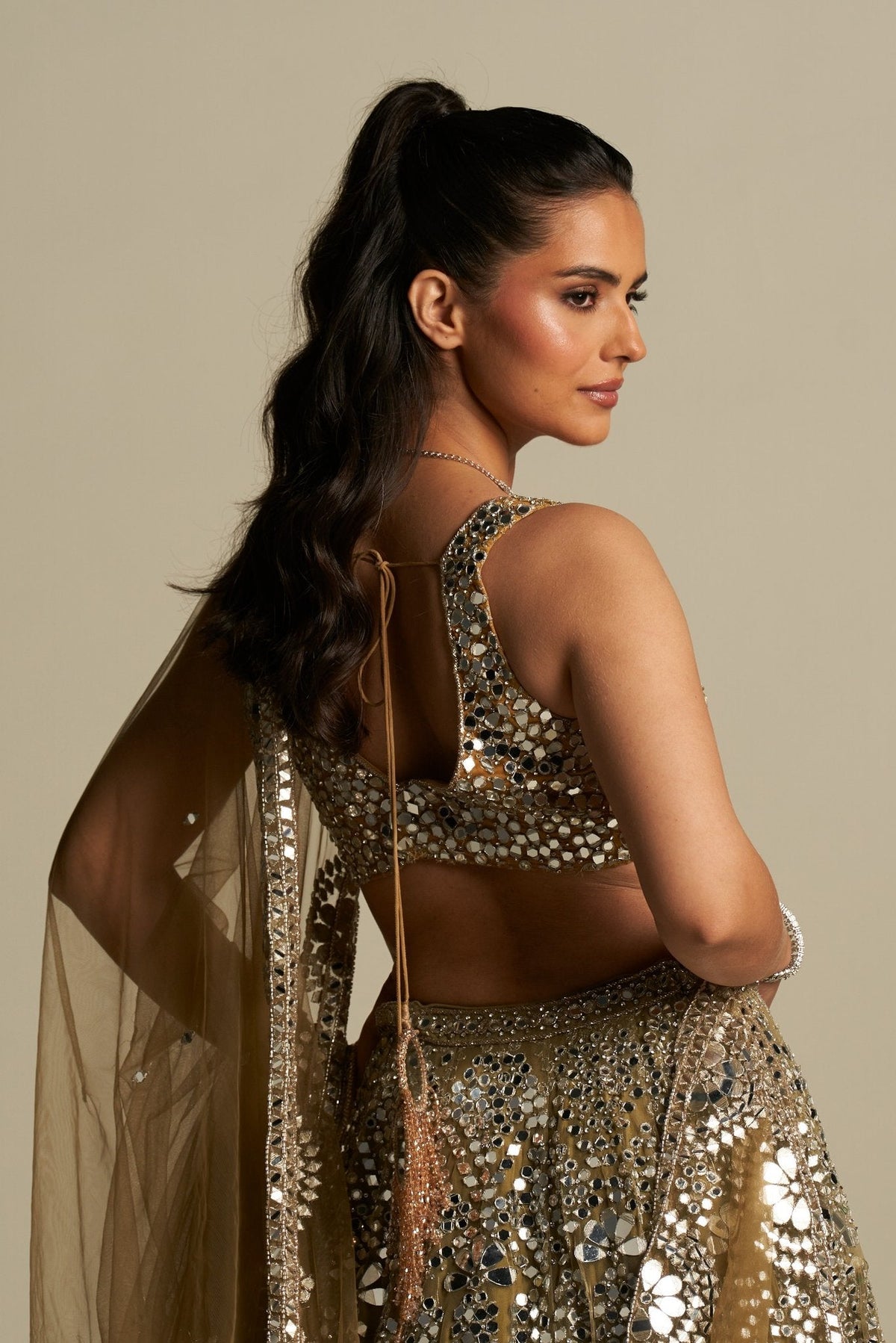 GOLD MIRROR LEHENGA