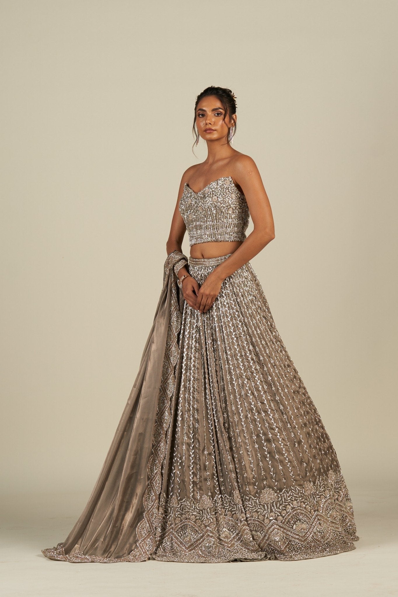 OLIVE GREEN LEHENGA