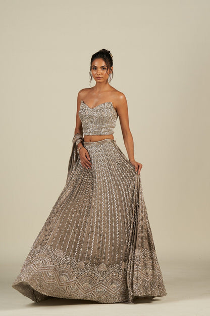 OLIVE GREEN LEHENGA
