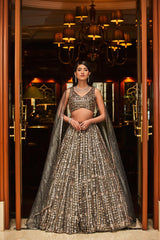 grey lehenga